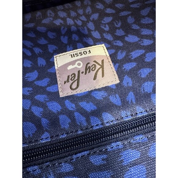 Fossil Key-Per Briefcase Coated Canvas Multi Color Chevron Pattern Messenger Bag - Picture 6 of 11